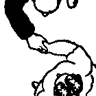 Two dancers meeting in a chain